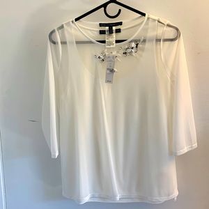 NWT Elegant White Top from White House Black Market.  Never worn.